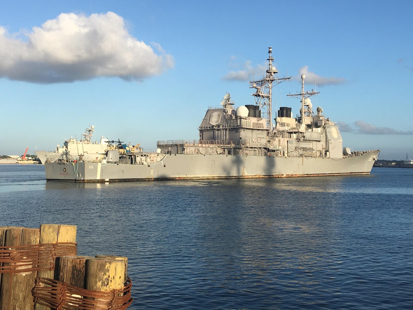 After a quarter-century of worldwide operations, the guided missile cruiser USS Hué City (CG 66) was inducted into the Cruiser Modernization program.