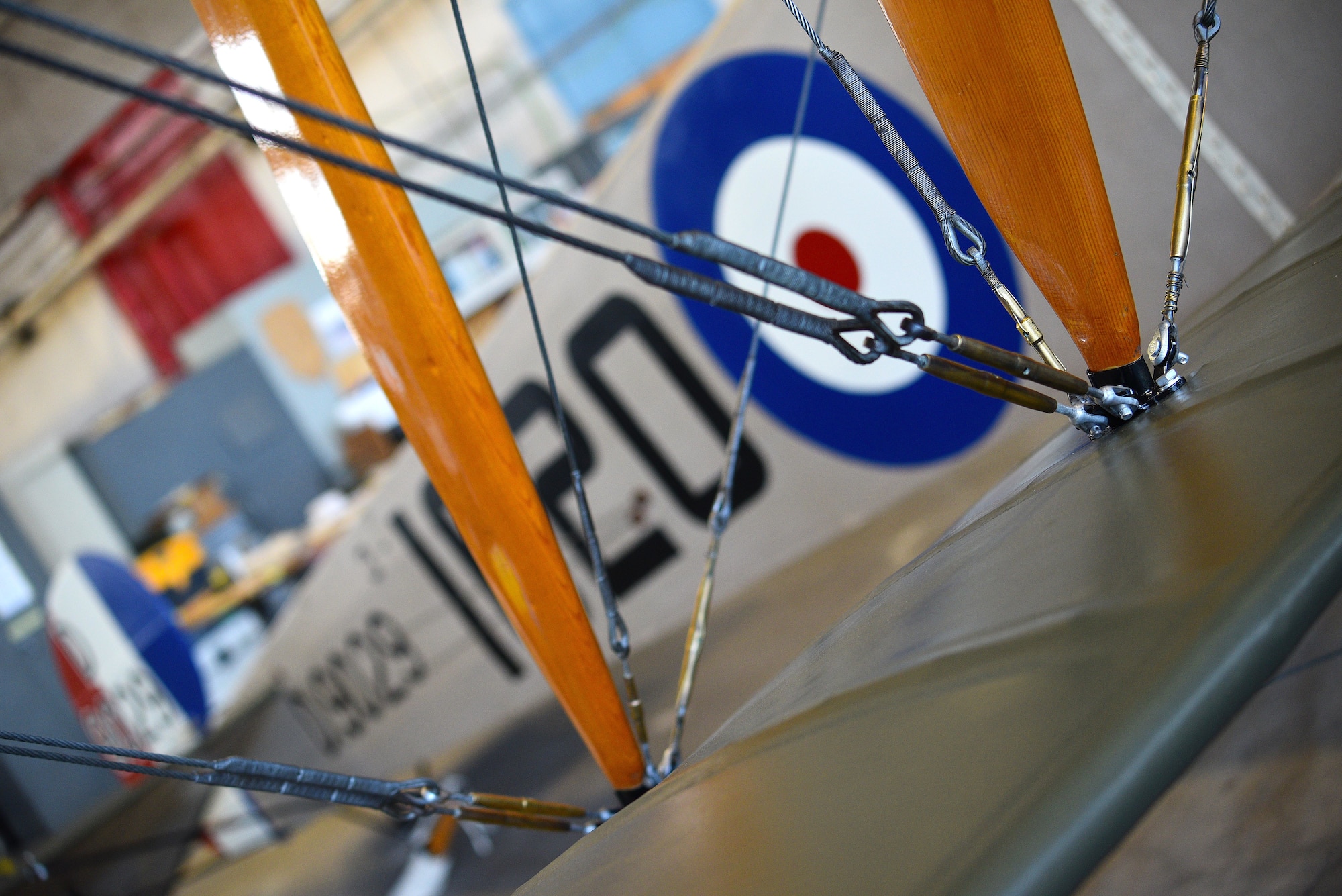 View of biplane during restoration.