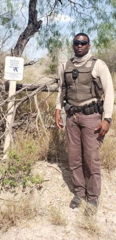 Terrance Butler, United States Fish & Wildlife Service federal Wildlife officer, poses for a photo in the field. Butler is the first USFWS officer assigned to Joint Base MDL where he will support the mission of the base in conjunction with assisting the conservation program that includes hunting, fishing and environmental issues.