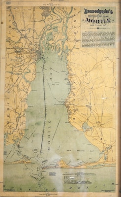 Over many years, Paul Charles Boudousquie continuously refined his 1872 reference map of Mobile Bay. For many years it served as a trusty reference for sailors navigating the bay, helping improve the economy of the region following the Civil War. (Courtesy of Boudousquie Family)