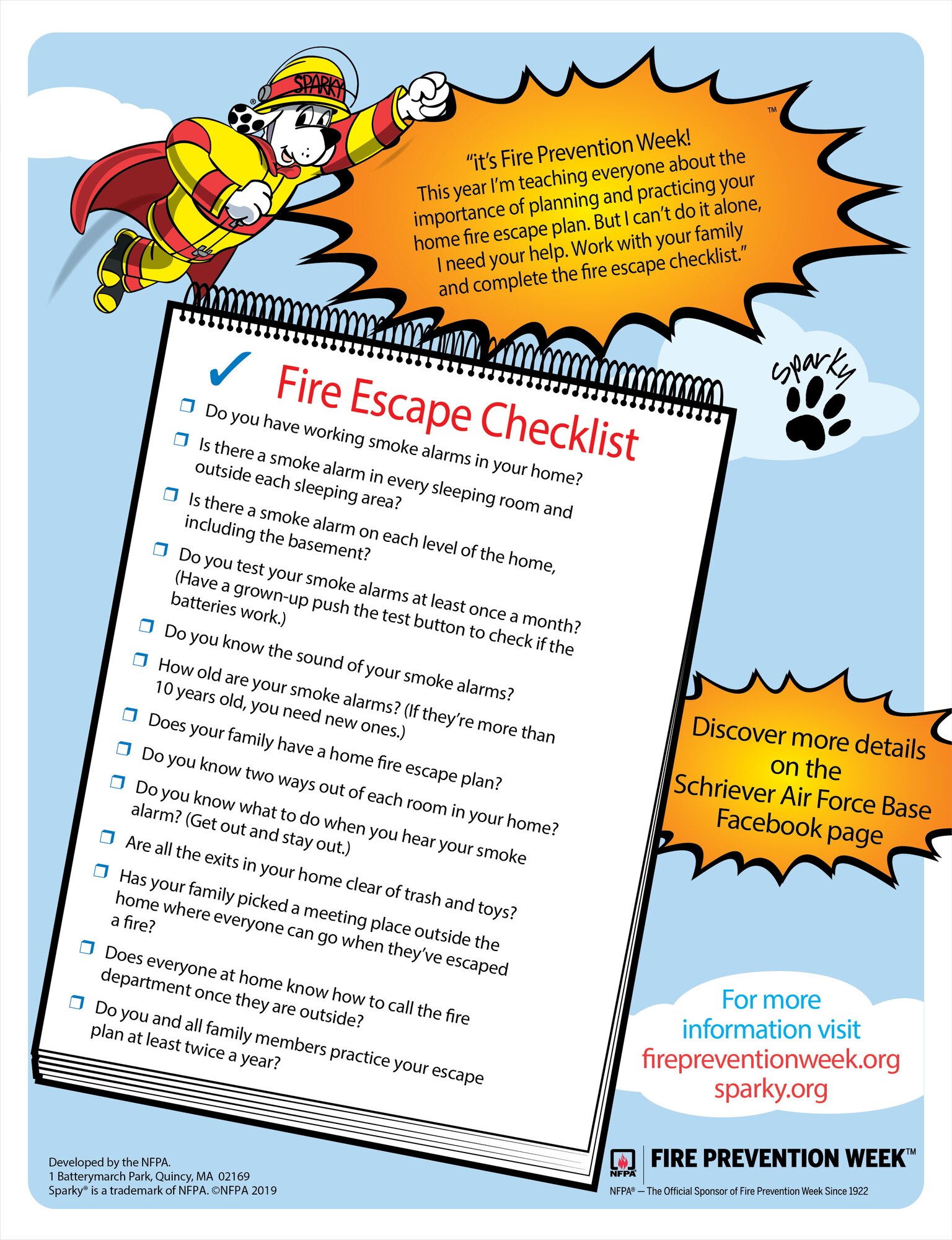 Fire Escape Checklist (Graphic courtesy of National Fire Protection Association)
