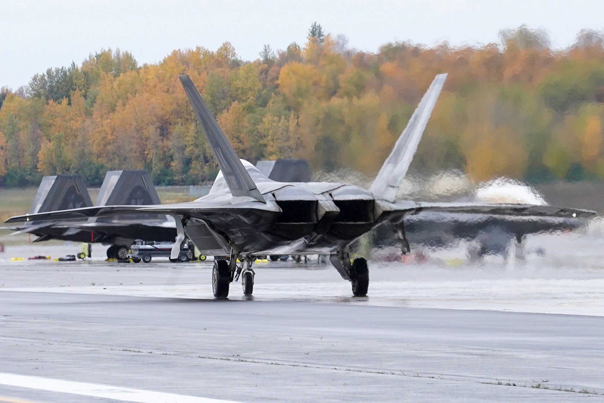 An F-22 Raptor of the 3rd Wing taxis on Joint Base Elmendorf-Richardson, Alaska, Oct. 2, 2019, while participating in the Polar Force 20-1 exercise. Polar Force 20-1 is designed to exercise multiple elements of the Agile Combat Employment (ACE) concept of operations, which include generating 5th Generation combat power from austere locations, command and control using non-traditional methods, and rapid airlift capabilities to sustain a forward operating location.  The ACE concept enables 3rd Wing to deliver lethal Airpower for America, even in a contested environment.