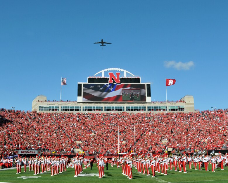 185th Airmen Perform Flyover At Nebraska Vs Northwestern Game