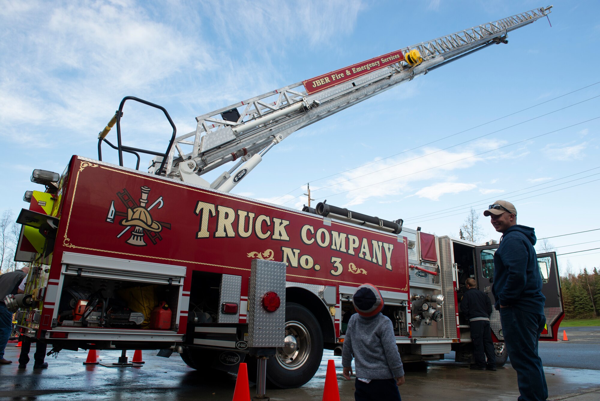 Joint Base Elmendorf-Richardson personnel and families attend a JBER Fire and Emergency Services open house at Fire Station 3 on JBER, Alaska, Oct. 5, 2019. The open house kicked off this year’s Fire Prevention Week, a week to promote preparation for emergencies.