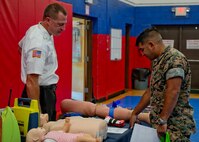 Marine Corps Logistics Base Albany held its annual Emergency Preparedness Fair aboard the installation in the Thomason Gymnasium, Sept. 17. The fair provided information on community disaster and emergency planning, to include considerations during recovery operations. (U.S. Marine Corps photo by Re-Essa Buckels)