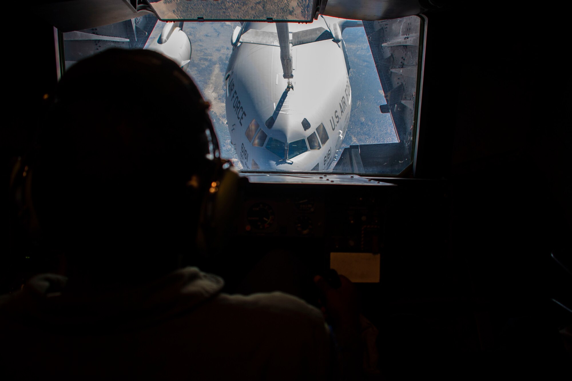 Travis aircraft perform a flyover at the 2019 Capital Airshow and aerial refuel.