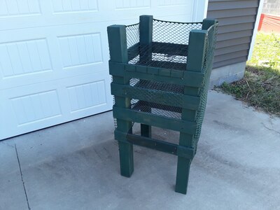 Arthur Silver, Air Force Civil Engineer Center environmental management systems program manager at JBLE constructed a compost screener from broken wooden pallets discarded by the installation. He uses the screener along with his kitchen scraps to fertilize his personal gardens.