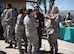 Personnel share lunch at the new Sexual Assault Prevention and Response Office opening at Creech Air Force Base, Nevada, Sept. 30, 2019. All of the same services provided at Nellis - victim advocates, referrals to mental health, counseling, medical care, special victims counsel and more are now available at Creech. (U.S. Air Force photo by Senior Airman Lauren Silverthorne)