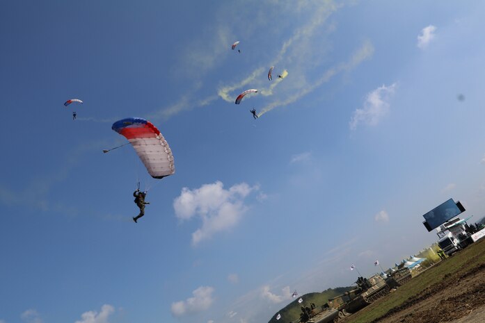 Korean and American SOF Service Members Demonstrate Unity Through Combined Freefall Jump