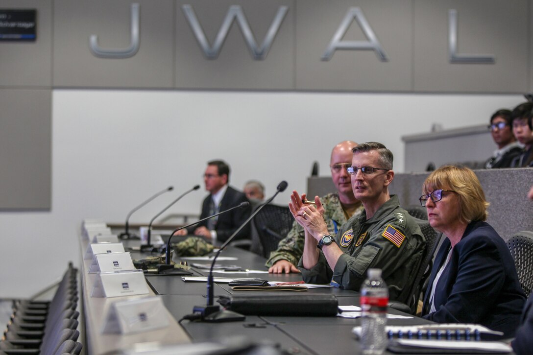 190628-N-UX606-063 Norco, Ca (June 28, 2019) "Readiness is our greatest assurance of peace."  Vice Adm. Dean Peters, Commander, Naval Air Systems Command (NAVAIR), visited Naval Surface Warfare Center Corona Division (NSWC Corona Division) today to see how data analytics is readying the fleet to train, fight and win.   (U.S. Navy photo by Daniel Cruz/Released)