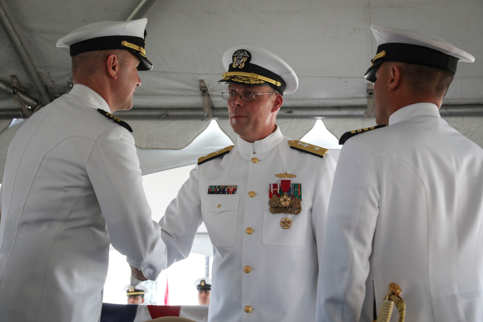 Capt. Khary W. Hembree-Bey reliieved Capt. Richard A. Braunbeck III as the commanding officer of Naval Surface Warfare Center, Corona Division in a change of command ceremony, Rear Adm. Eric Ver Hage, Commander, NAVSEA Warfare Centers, presided over the ceremony.
