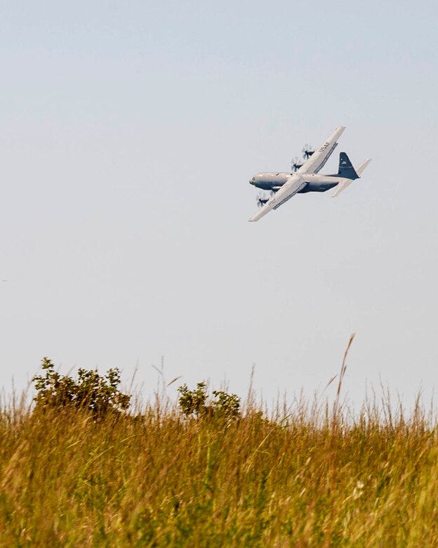 The 913th Airlift Group conducted full-spectrum readiness flying sorties, involving scenarios that required various combat airlift capabilities that could be used in current and future military responses, Oct. 5-6, 2019, and utilized a dirt landing zone on Fort Chaffee, Ark.. The robust and detailed training scenario allowed aircrew and air transportation specialists to operate in austere conditions, simulating enemies with an array of capabilities.  (U.S. Air Force Reserve photo by Maj. Ashley Walker)