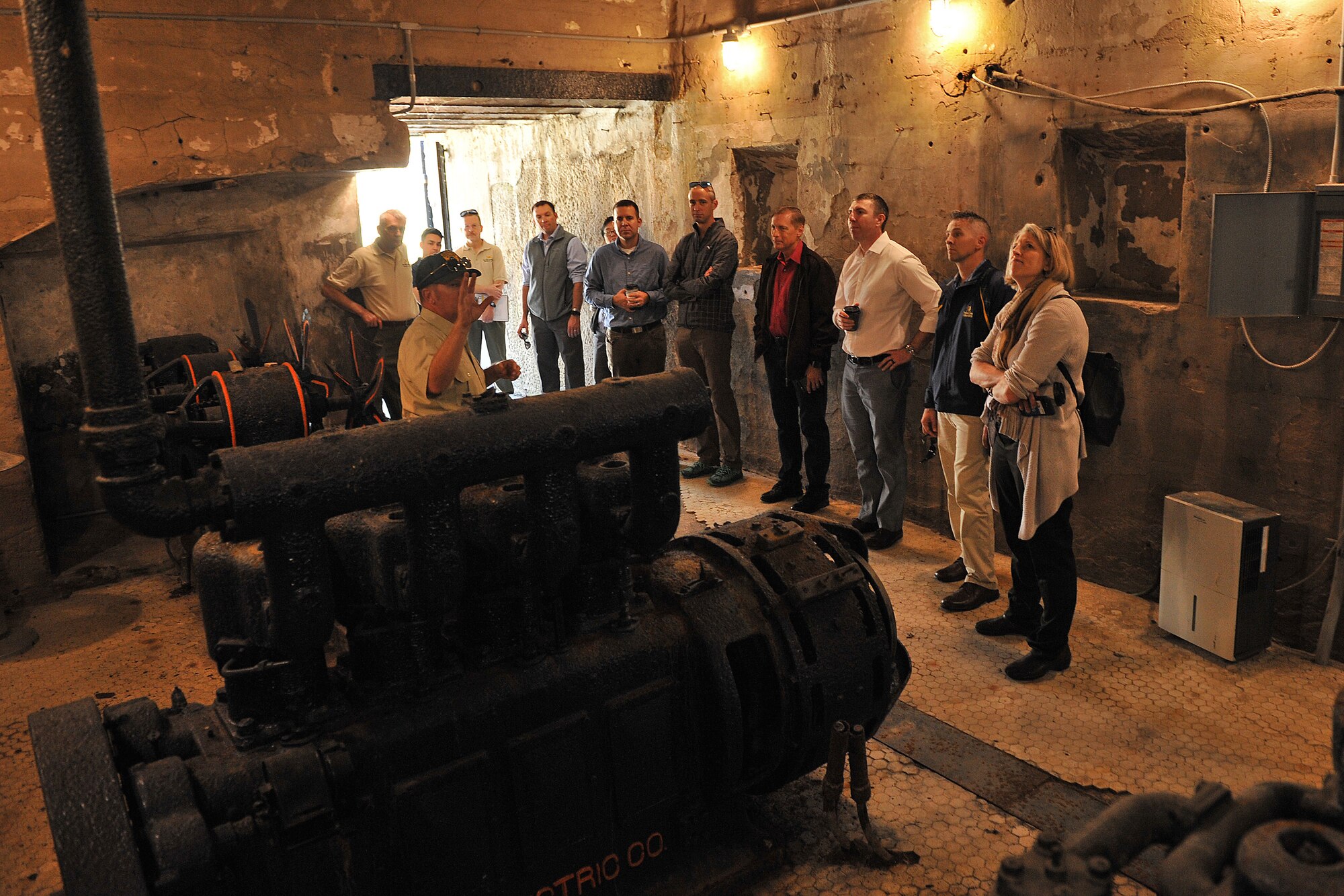 Eleven senior leaders with the 87th Air Base Wing at Joint Base McGuire-Dix-Lakehurst, tour Fort Mott State Park in Pennsville, New Jersey Oct. 4, 2019. The visit to the 19th century defense fortification was coordinated by the wing’s historian, James Warrick. Warrick said the tour provided the leaders with a military-heritage themed professional development opportunity. Construction on Fort Mott, then known as the Battery at Finn’s Point, began in 1872. Original plans called for eleven gun emplacements for twenty cannons and a mortar battery with six emplacements. Fort Mott would help protect industrial centers further up the river as part of a three-fort coastal defense system. Troops were regularly stationed at the fort from 1897 to 1922. A caretaking detachment served at the fort from 1922 to 1943. In 1947, New Jersey acquired Fort Mott as a historic site and state park, which opened to the public in 1951. (U.S. Air Force photos by Shawn J. Jones)