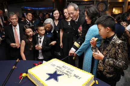 Promotion Ceremony in honor of Rear Adm. (sel) Huan T. Nguyen was held at the U.S. Navy Memorial & Heritage Center with Vice Adm. Tom Moore, COMNAVSEA, as the keynote speaker.