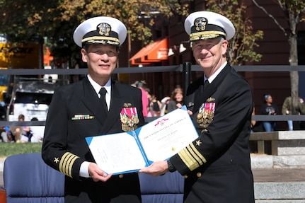 Promotion Ceremony in honor of Rear Adm. (sel) Huan T. Nguyen was held at the U.S. Navy Memorial & Heritage Center with Vice Adm. Tom Moore, COMNAVSEA, as the keynote speaker.