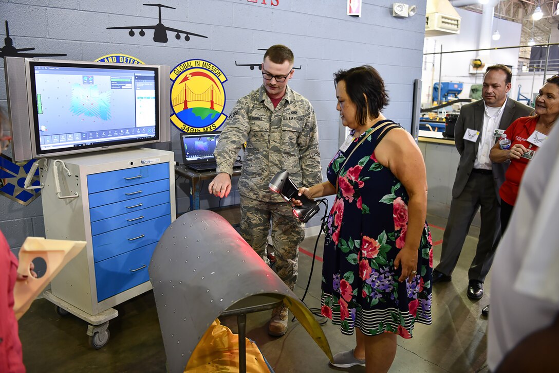 Travis Honorary Commanders were invited out to tour through the Maintenance Group facilities, Oct. 4, 2019 at Travis Air Force Base, California.