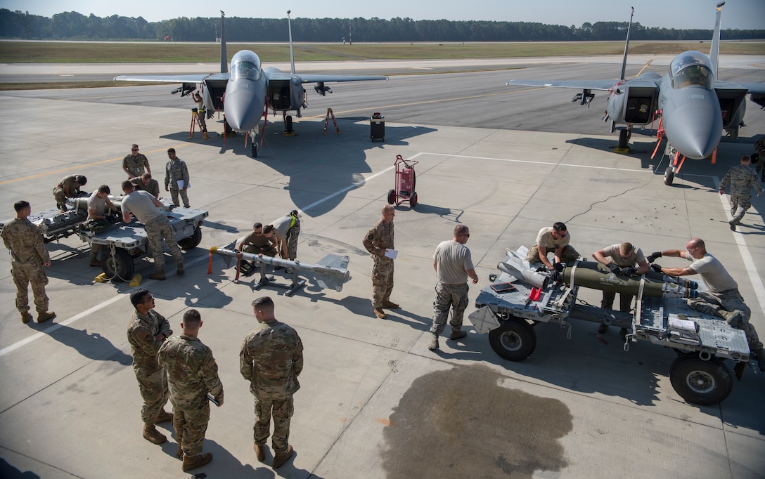 Airmen prepare for the quarterly load crew competition