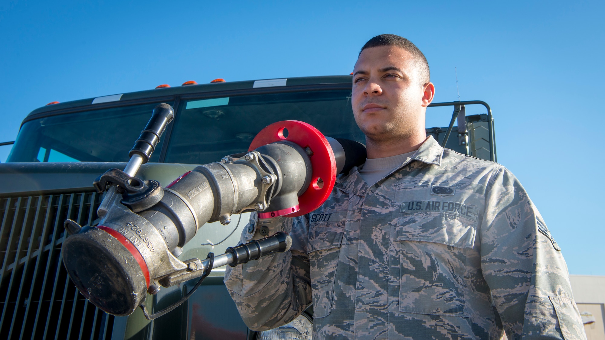 Senior Airman Freddy Scott, a 6th Logistics Readiness Squadron fuels accountant, pauses for a photo at MacDill Air Force Base, Fla., Oct. 4, 2019.