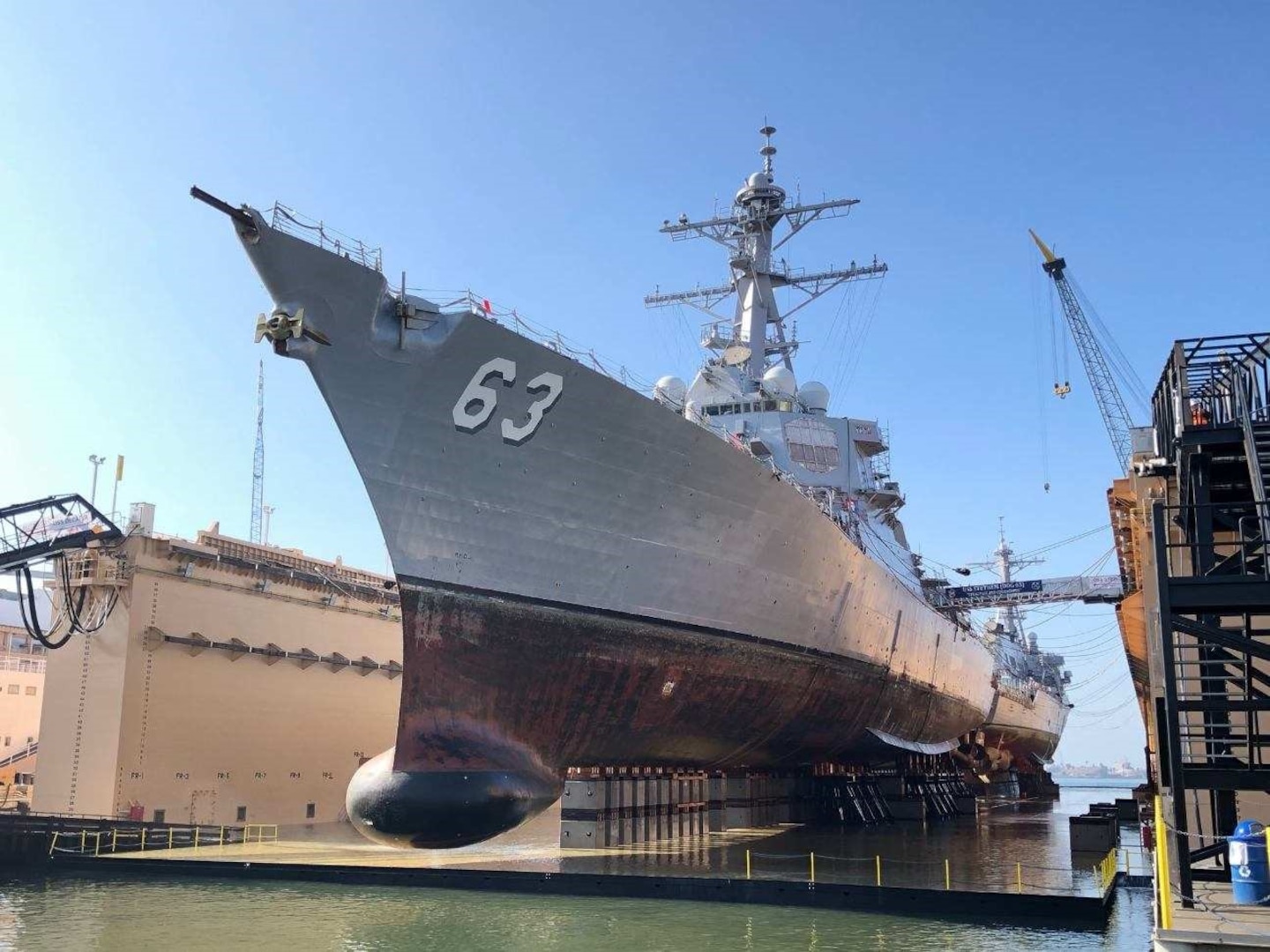 Southwest Regional Maintenance Center supported the double docking of USS Decatur (DDG 73) and USS Stethem (DDG 63) and in BAE Systems – Ship Repair’s dry dock, the Pride of California, on Oct. 8.