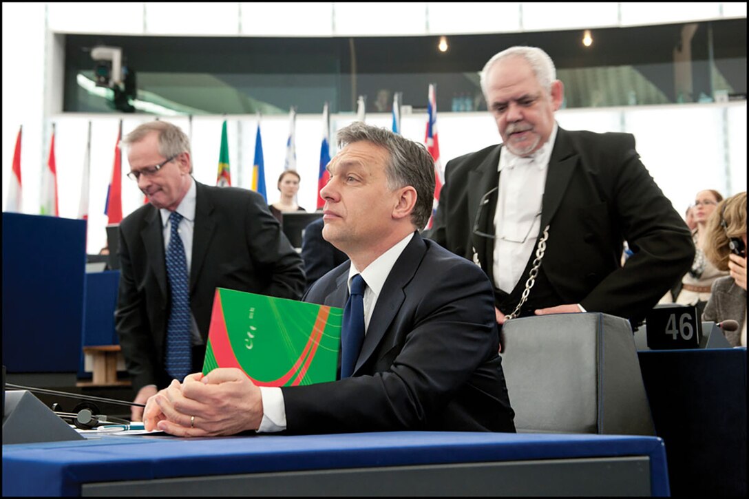 Viktor Orbán, the Prime Minister of Hungary, during a European parliament debate in 2012 on the political situation in Hungary. Passions ran high in the chamber as several political group leaders raised concerns not only over specific legal and constitutional provisions in Hungary, but also what they saw as a wider undermining of democratic values in that country. (© European Union 2012 EP/Pietro Naj-Olear)