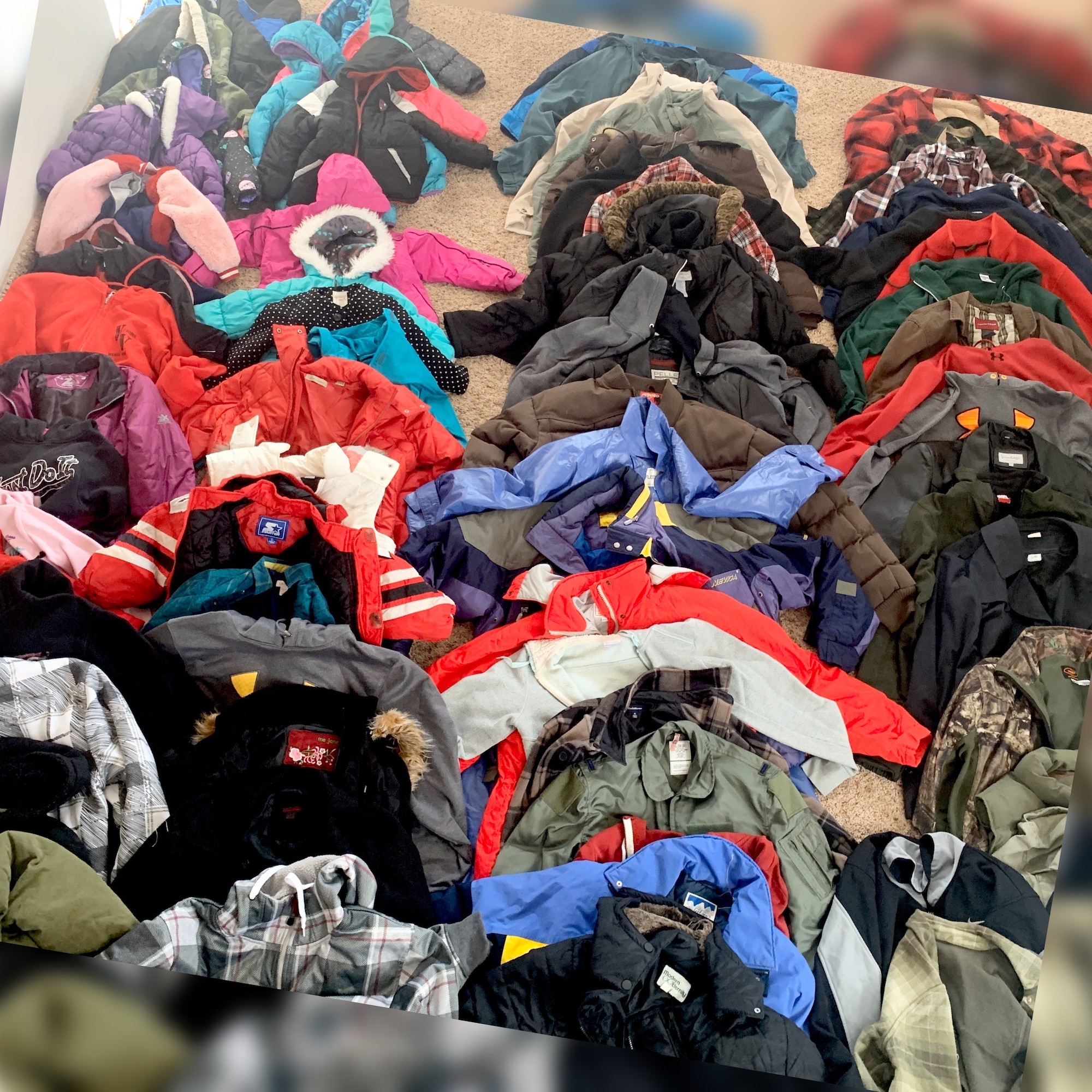 Pictured are various coats collected during a recent coat drive.
