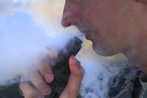 Vape products, including e-cigs, e-cigarettes, vapes and e-hookahs, are electronic nicotine delivery devices that heat a sometimes flavored nicotine-infused liquid into a vapor that users inhale. The Army and Air Force Exchange Service and the Navy Exchange Service have discontinued the sale of vape products.