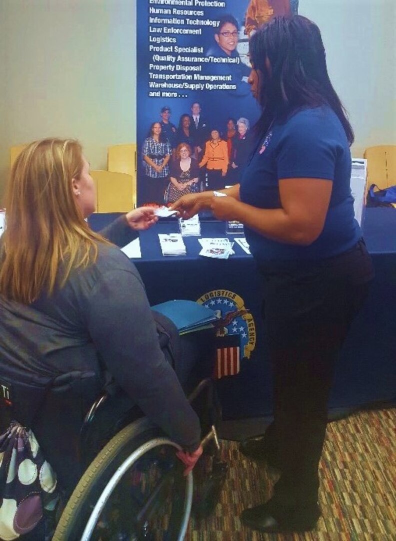 Dr. Alessia Payne speaks with potential employee at the Opportunities for Ohioans Job Fair on October 9th. The event was held at the Nationwide and Ohio Farm Bureau 4-H Center on the OSU Campus.