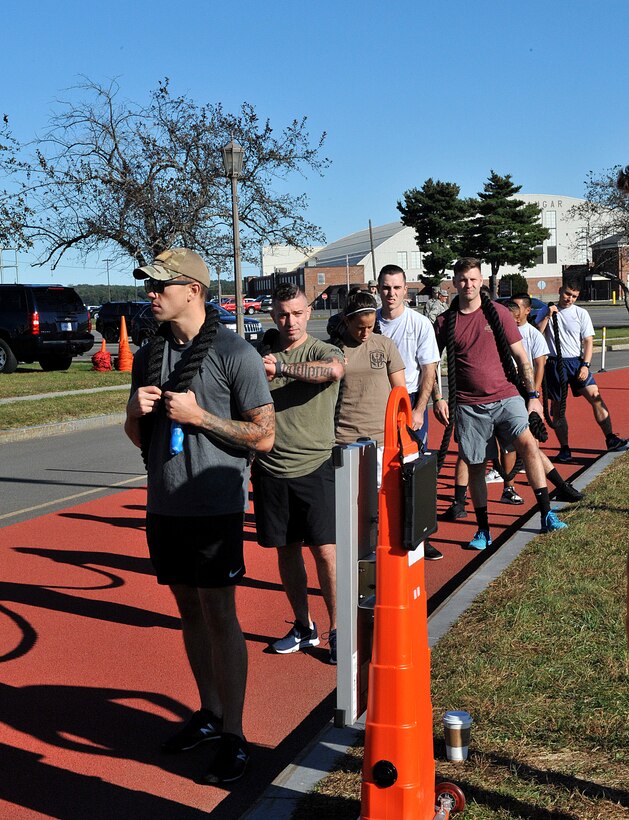 The 439th Force Support Squadron hosted its first quarterly fitness challenge at the Westover Fitness Center, Oct.5.