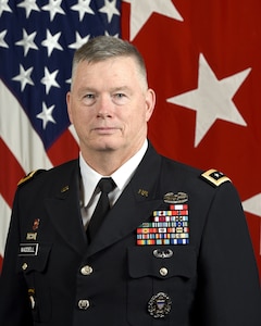 U.S. Army Lt. Gen. Ricky Waddell, Assistant to the Chairman, Joint Chiefs of Staff, poses for a command portrait in the Army portrait studio at the Pentagon in Arlington, Va., Oct. 8, 2019.