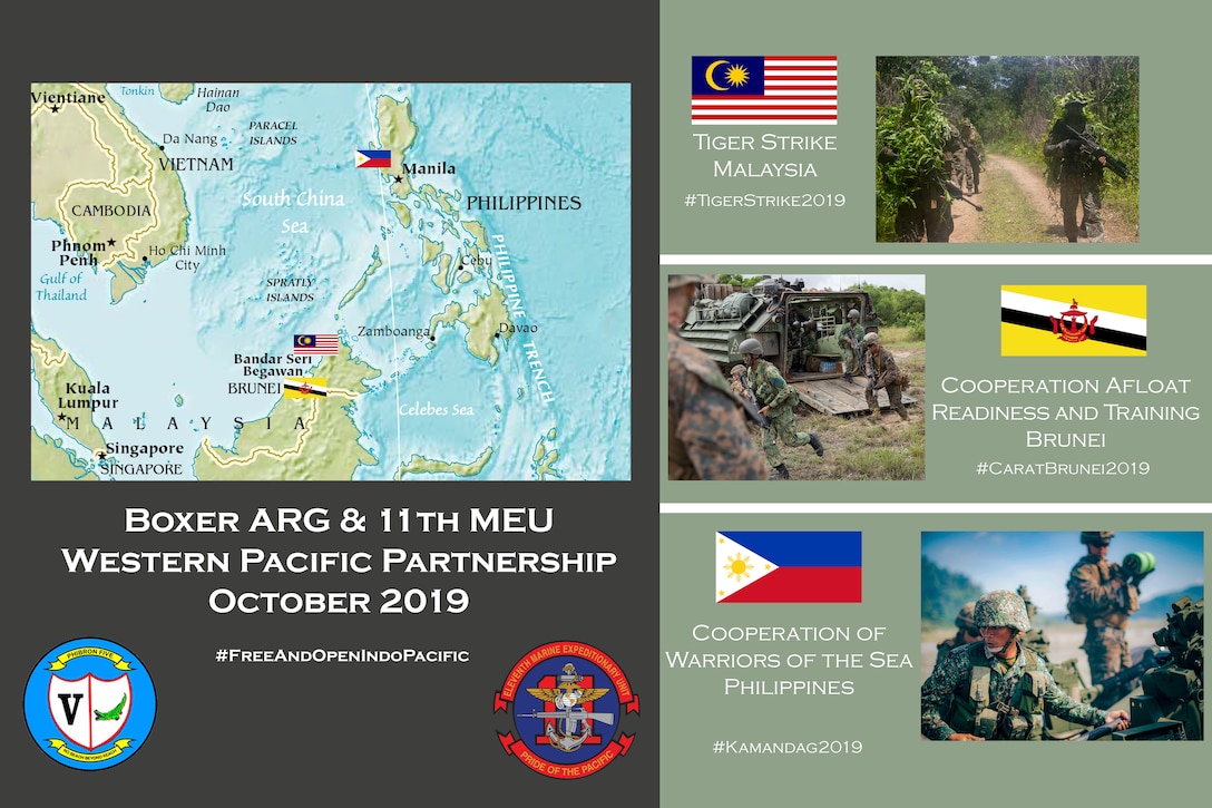 photos were used for this layout and design to inform an online audience via social media about the role of the 11th Marine Expeditionary Unit in the 7th Fleet area of operations