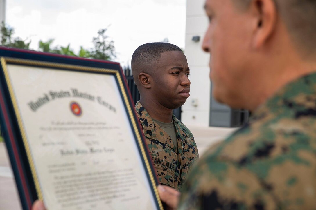 MARFORSOUTH congratulates the recently promoted SSgt Gregory Jean Claude. Thank you for your hard work and dedication to the Corps.