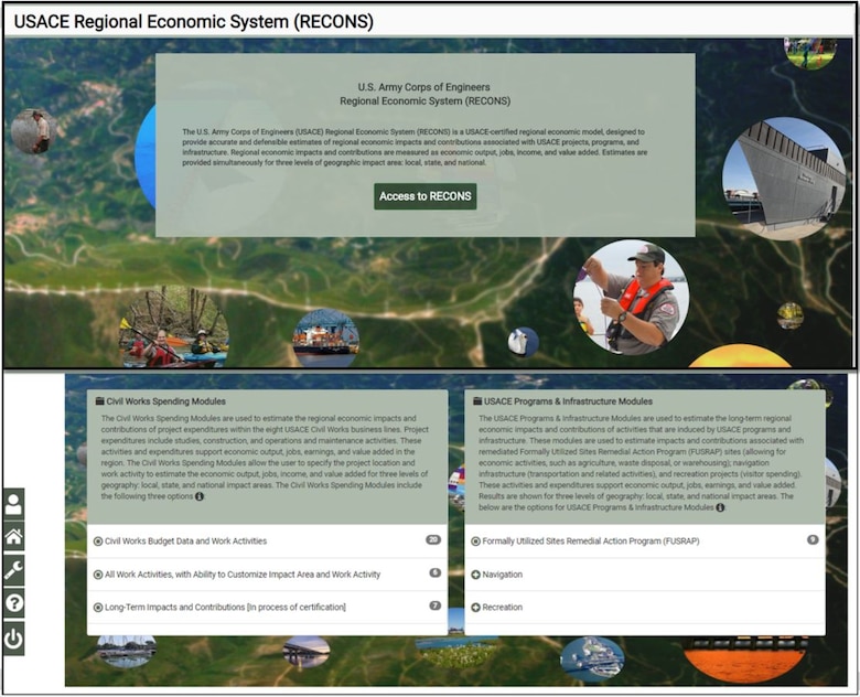 This is a screenshot of the RECONS 2.0 front page.