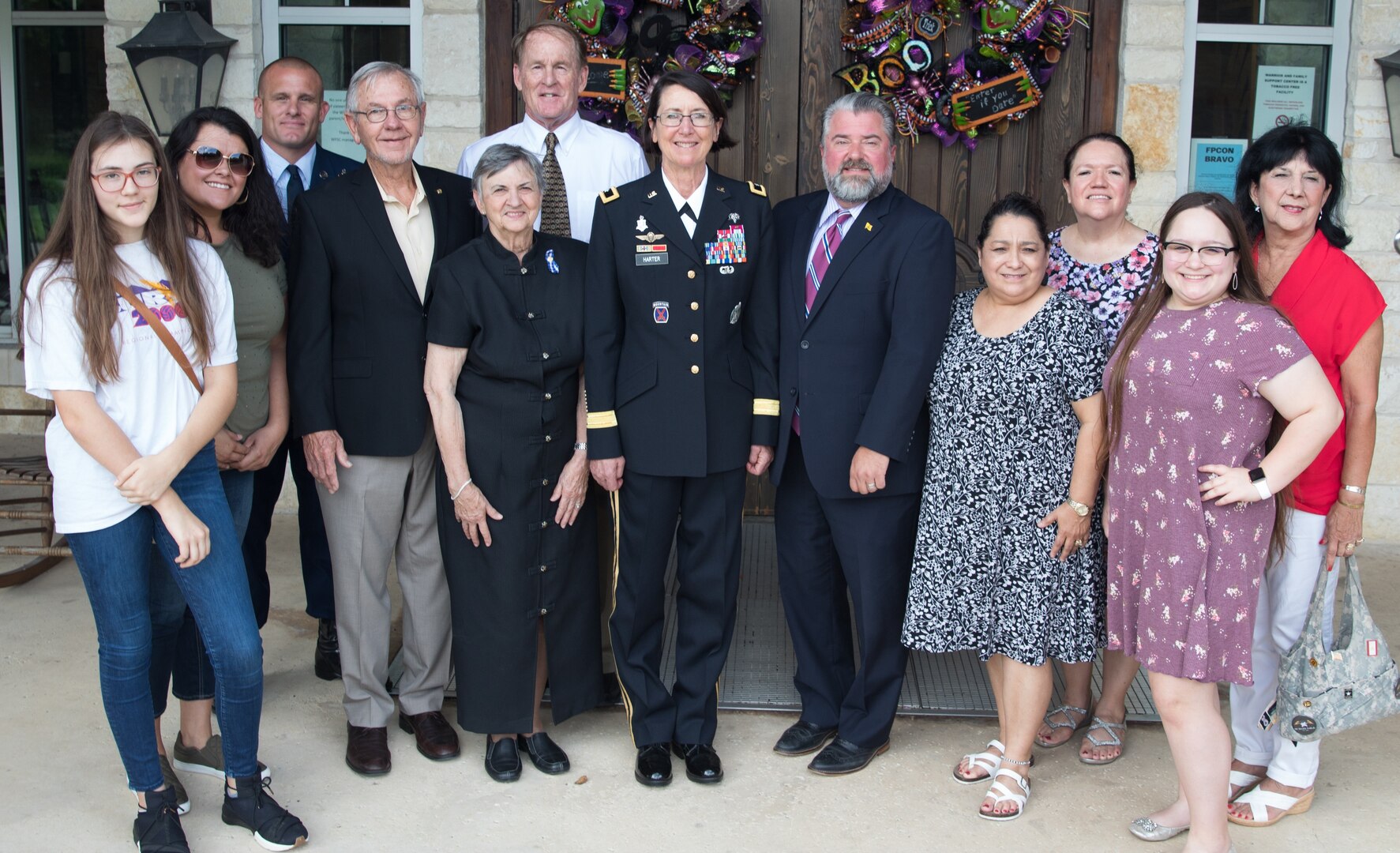 The Joint Base San Antonio-Fort Sam Houston Survivor Outreach Support Services hosted the National Gold Star Mothers and Families luncheon at the Warrior Family Support Center on the Brooke Army Medical Center campus Sept. 29. Mayor Michael Carpenter of Schertz presented keynote speaker Brig. Gen. Wendy Harter, Brooke Army Medical Center commanding general, with the proclamation declaring Sept. 29, 2019, as National Gold Star Mothers and Family Day.