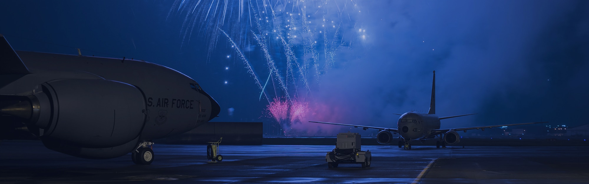 b52 with fireworks