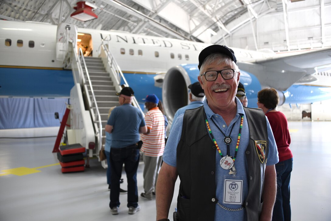 Paul Shave, a Vietnam Security Police Association member, poses for a photo during the association’s 25th anniversary held at Joint Base Andrews, Md., Oct. 10, 2019. Every year, the VSPA gets together for a reunion to reconnect with each other. (U.S. Air Force photo by Airman 1st Class Spencer Slocum)