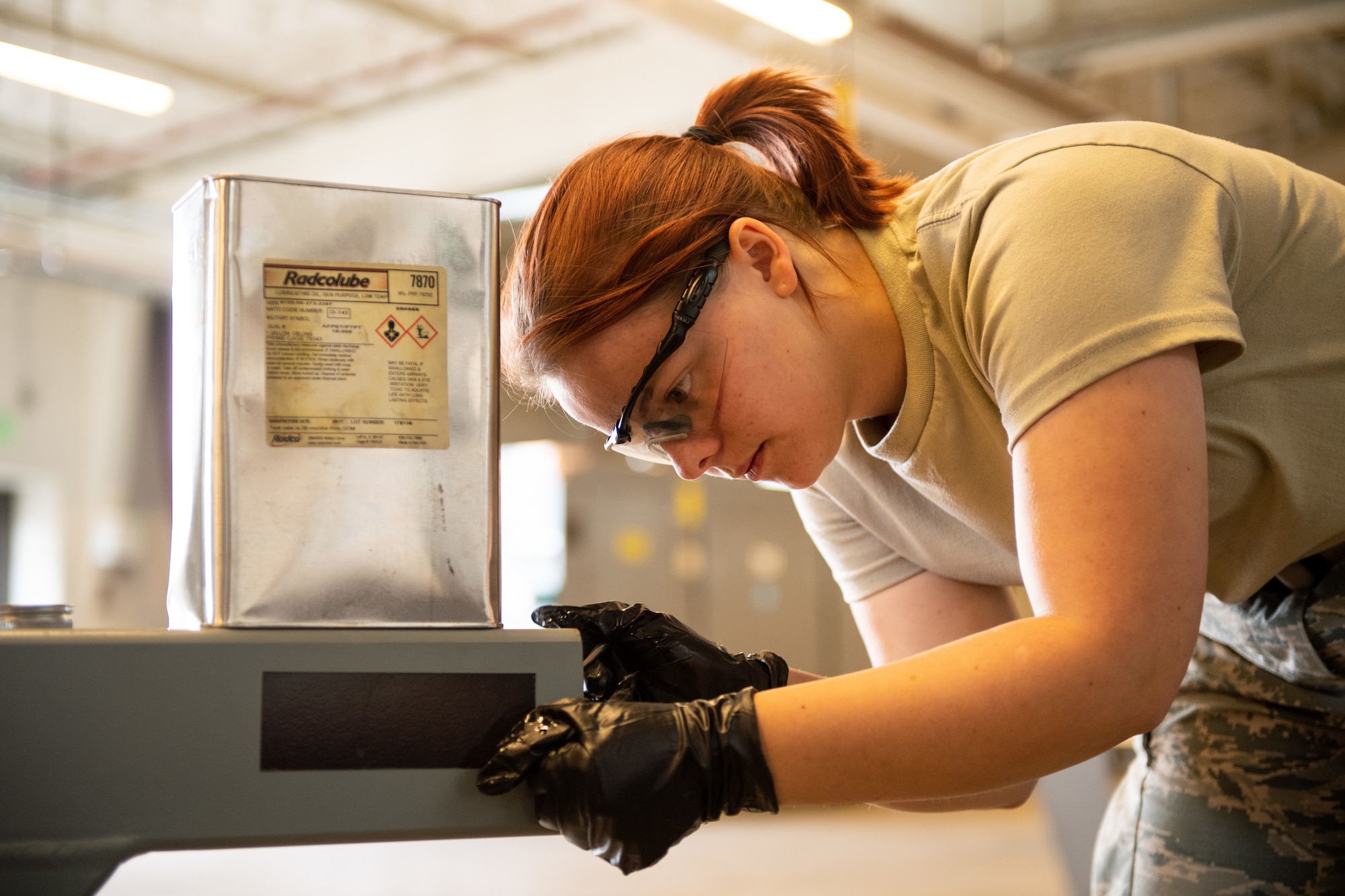 Airman 1st Class Morgan McClurg, 388th Aerospace Ground Equipment flight performs maintenance on a hoist at Hill Air Force Base, Utah, Oct. 4, 2019. Unit Airmen maintain over 600 pieces of equipment that support the mission of crew chiefs, avionics, weapons and ammo troops. (U.S. Air Force photo by R. Nial Bradshaw)