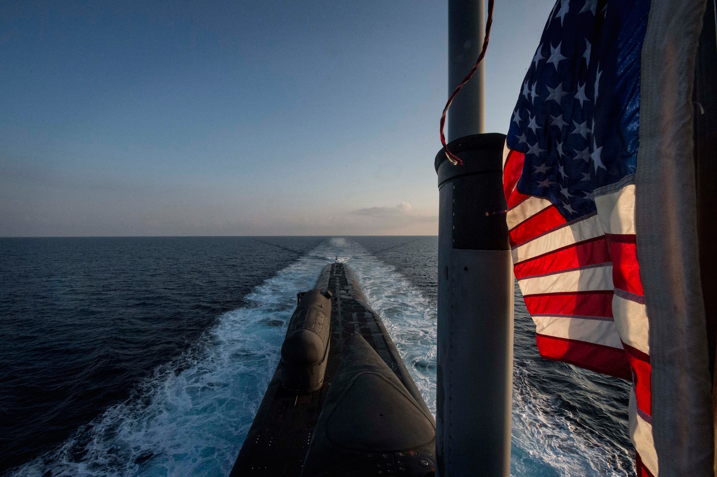 USS Florida underway in the Mediterranean Sea.
