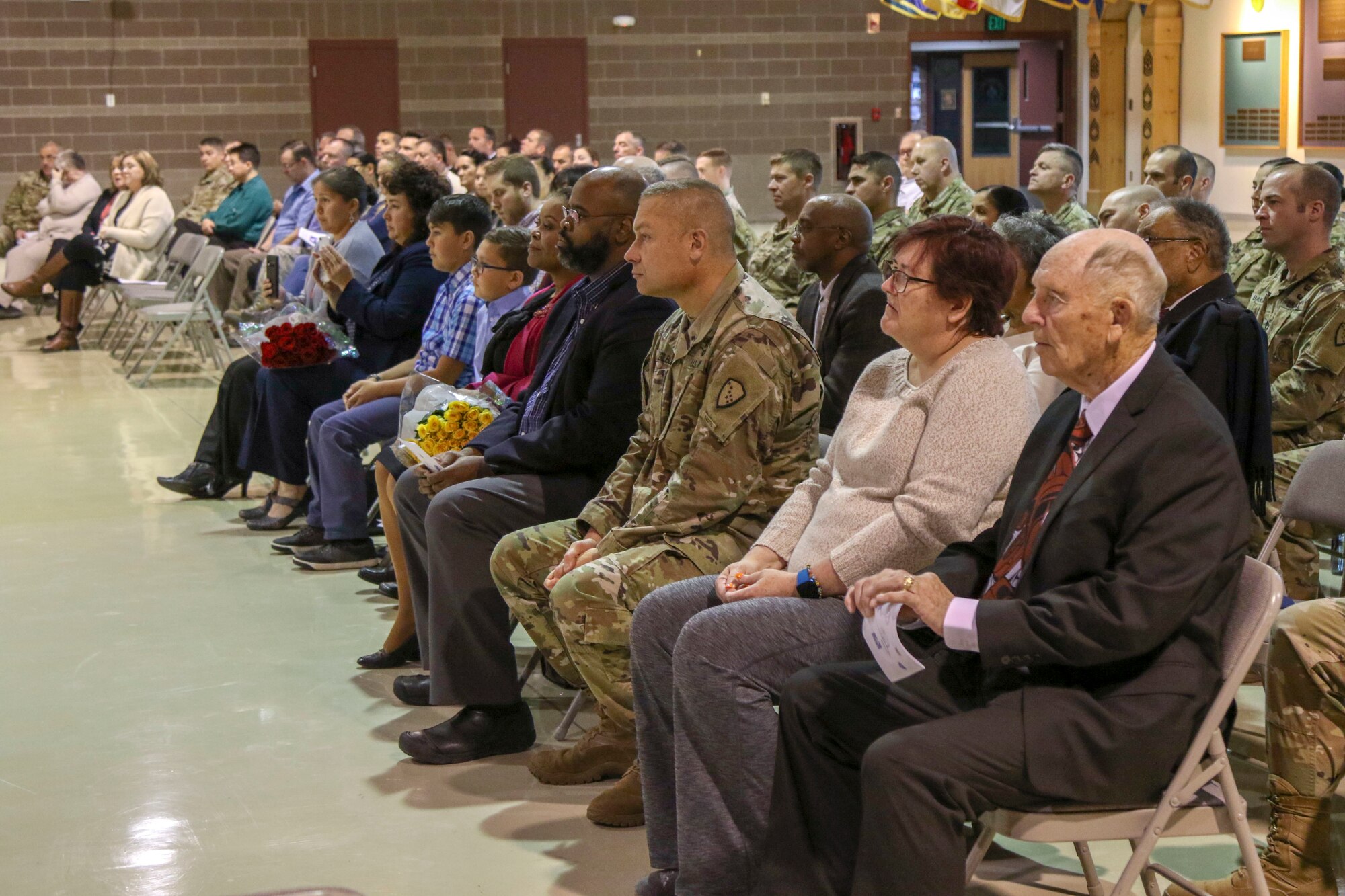 The Alaska State Defense Force had a change of command ceremony at the Alaska National Guard armory on Joint Base Elmendorf-Richardson, October 16, 2019, where Col. John James relinquished command to Col. Simon Brown. The ceremony was presided over by Brig. Gen. Torrence Saxe, the adjutant general of the Alaska National Guard.