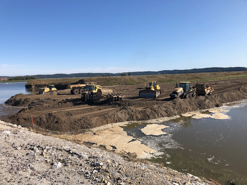 The contractor closed the east side of the north inlet breach on 12 October 2019.