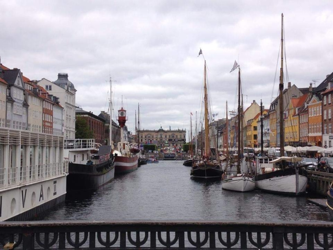 Boats are docked as tourists view the famous scene in Czech Republic, 2014.