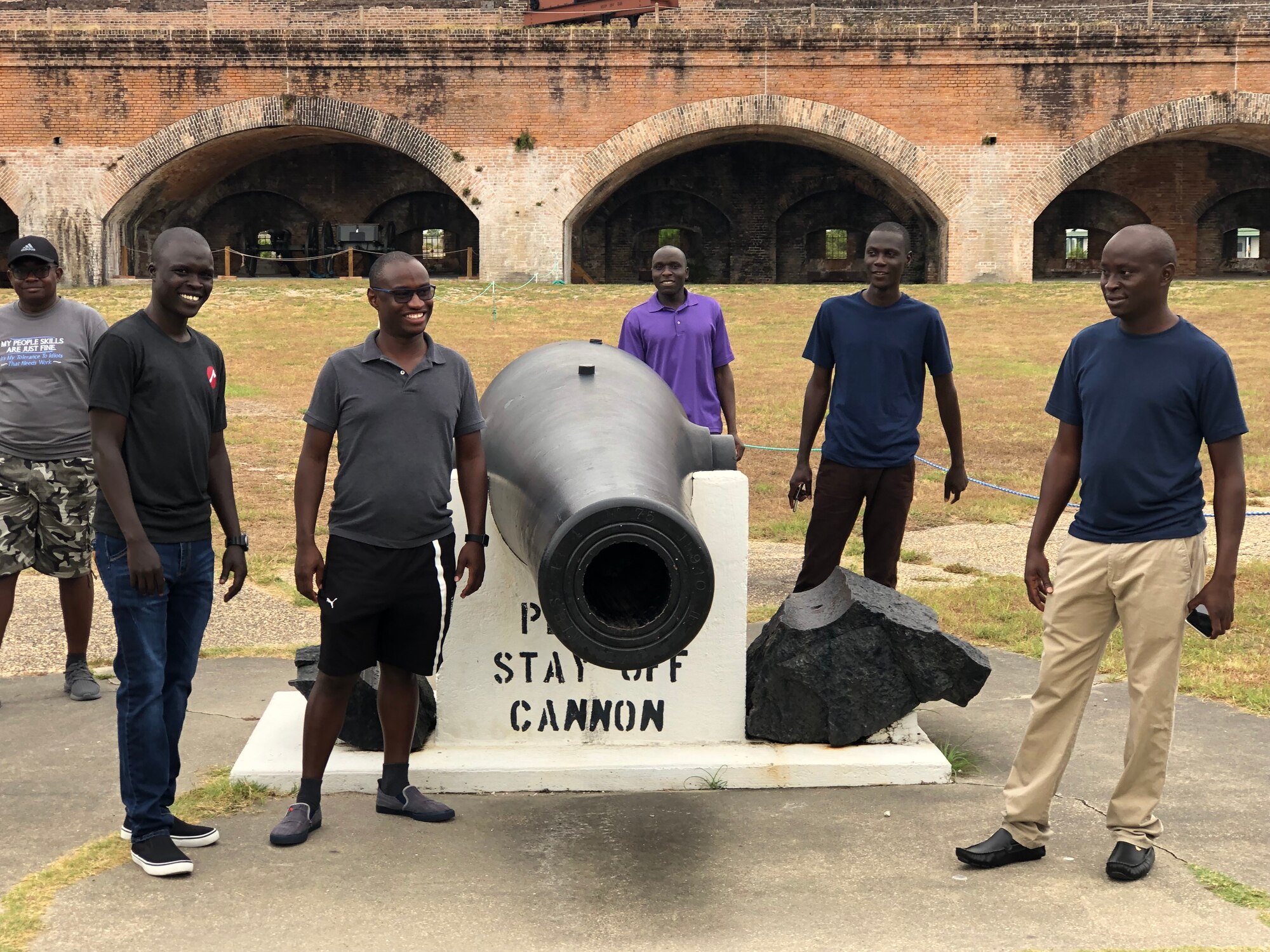 Kenyan Air Force aircrews attending the C-145 Skytruck aircraft training at Hurlburt Field, Florida, take a trip to historic Fort Pickens, Oct. 12, 2019. These experiences help meet the objectives of the Department of Defense Field Studies Program by socializing our international partners with American ways of life, to see how our government and military operate and how human rights are incorporated throughout American institutions. (Courtesy Photo)