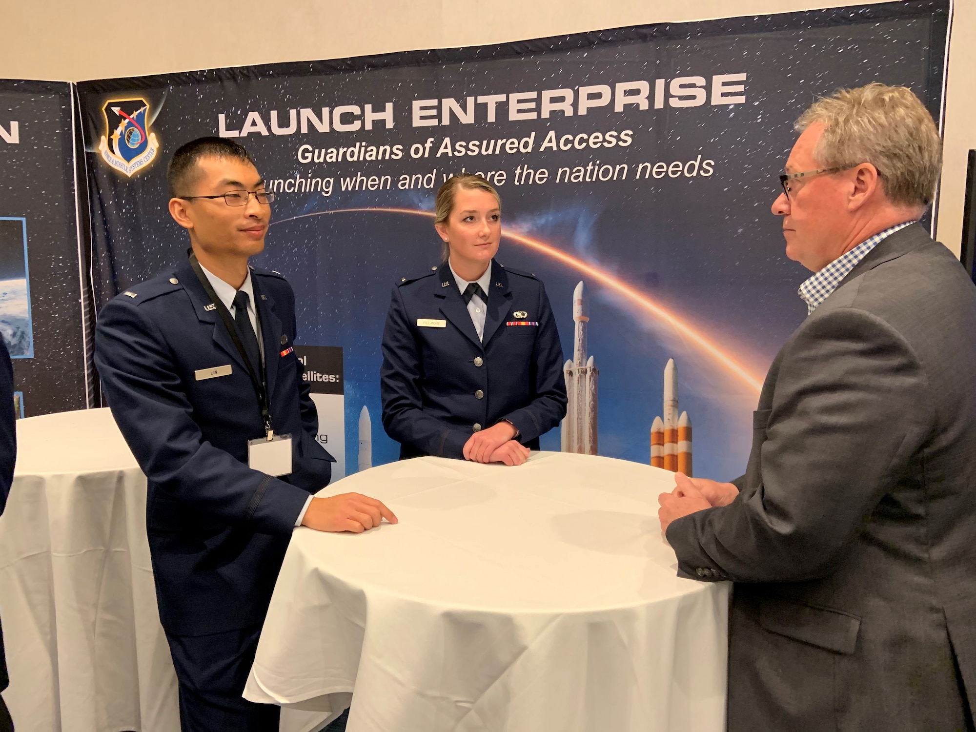 Members of the Space and Missile Systems Center brief industry during Space Industry Days, Los Angeles, Calif., Oct. 17, 2019. Space Industry Days provide a venue for Air Force and industry professionals to discuss current and emerging opportunities. 

(U.S. Air Force photo by Lt. Col. Elizabeth Aptekar)