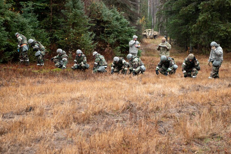 Airmen participate in search and recovery training