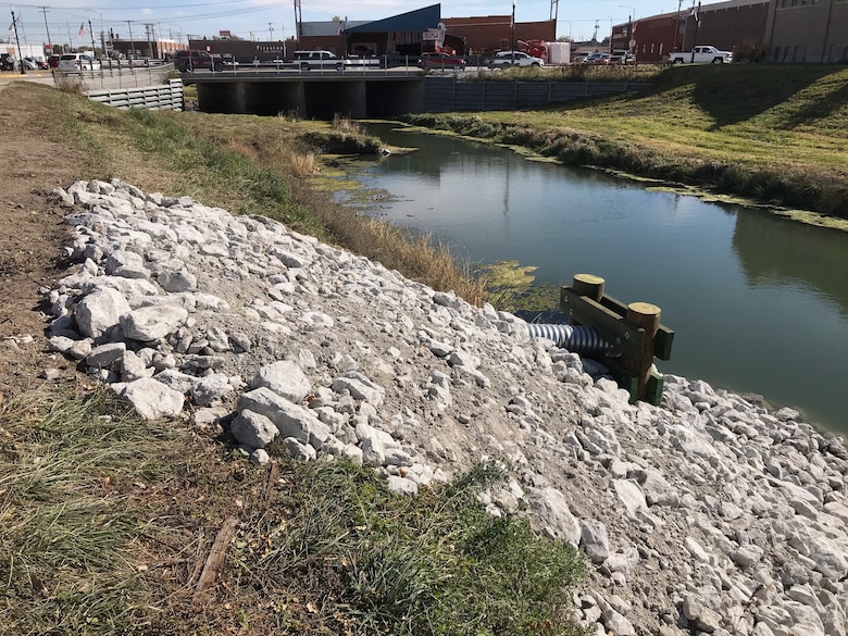 Completed repairs on the Broken Bow Levee Repair Contract.  Photo taken by the USACE Construction Team on 17 October 2019.
