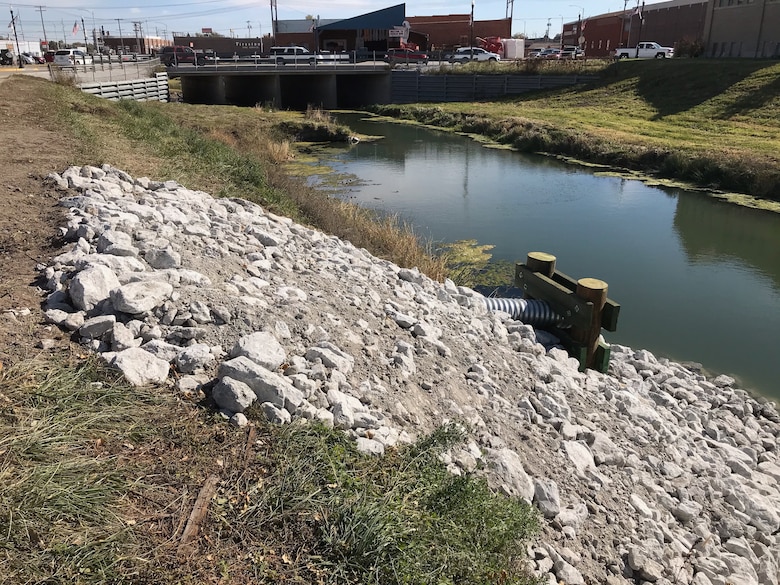 Completed repairs on the Broken Bow Levee Repair Contract.  Photo taken by the USACE Construction Team on 17 October 2019.