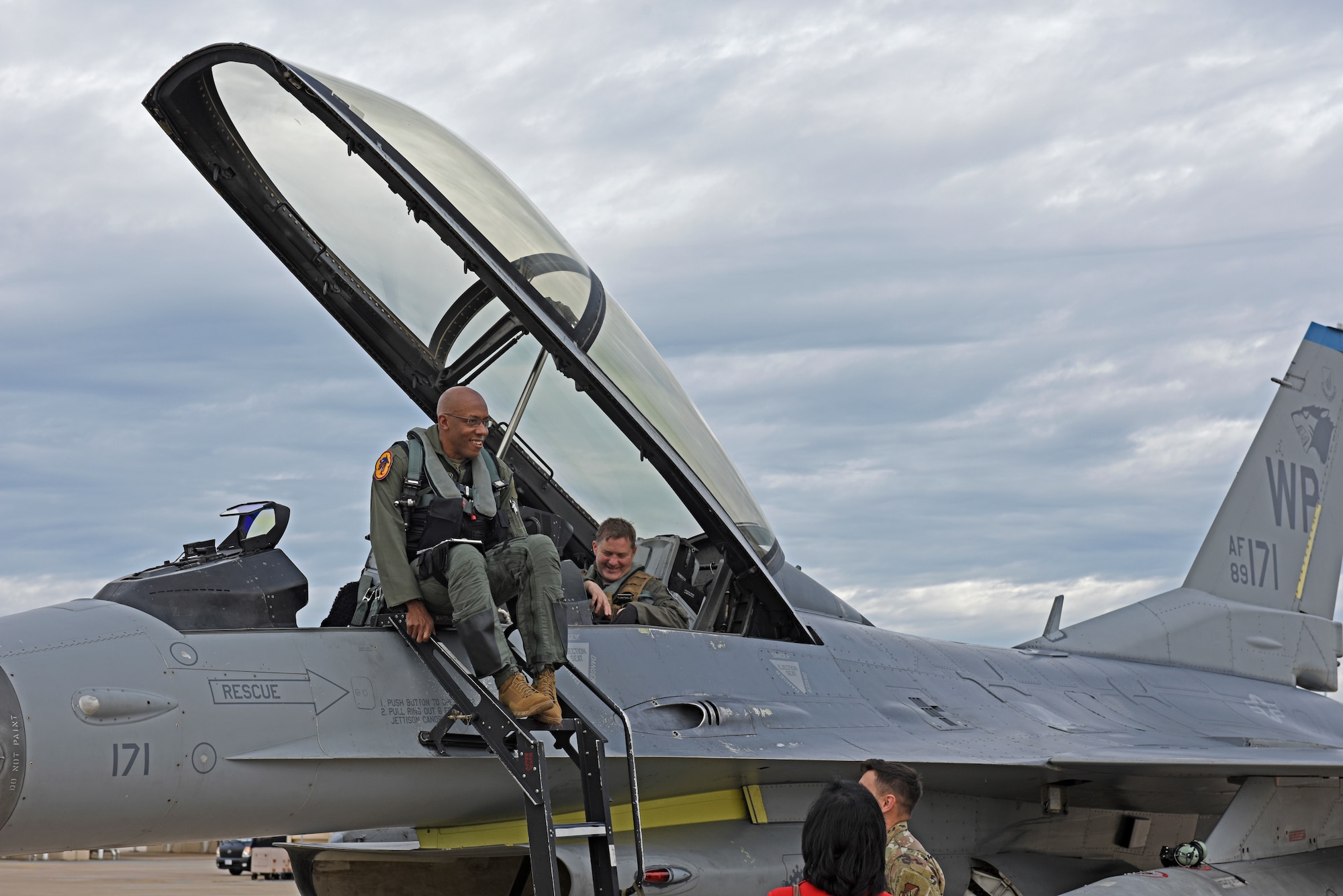 U.S. Air Force Gen. CQ Brown, Jr. Pacific Air Forces commander, arrives at Kunsan Air Base, Republic of Korea, for a base tour, Oct. 18, 2019. Brown commands the largest area of responsibility in the world, spread over half the globe, supporting more than 46,000 Airmen serving principally in Japan, Korea, Hawaii, Alaska and Guam. (U.S. Air Force photo by Staff Sgt. Mackenzie Mendez)