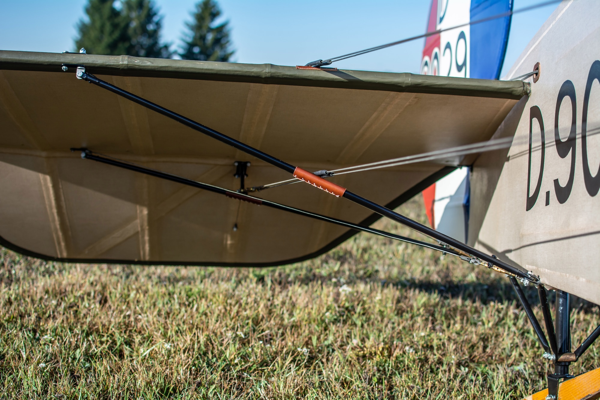 View of aircraft tail section.