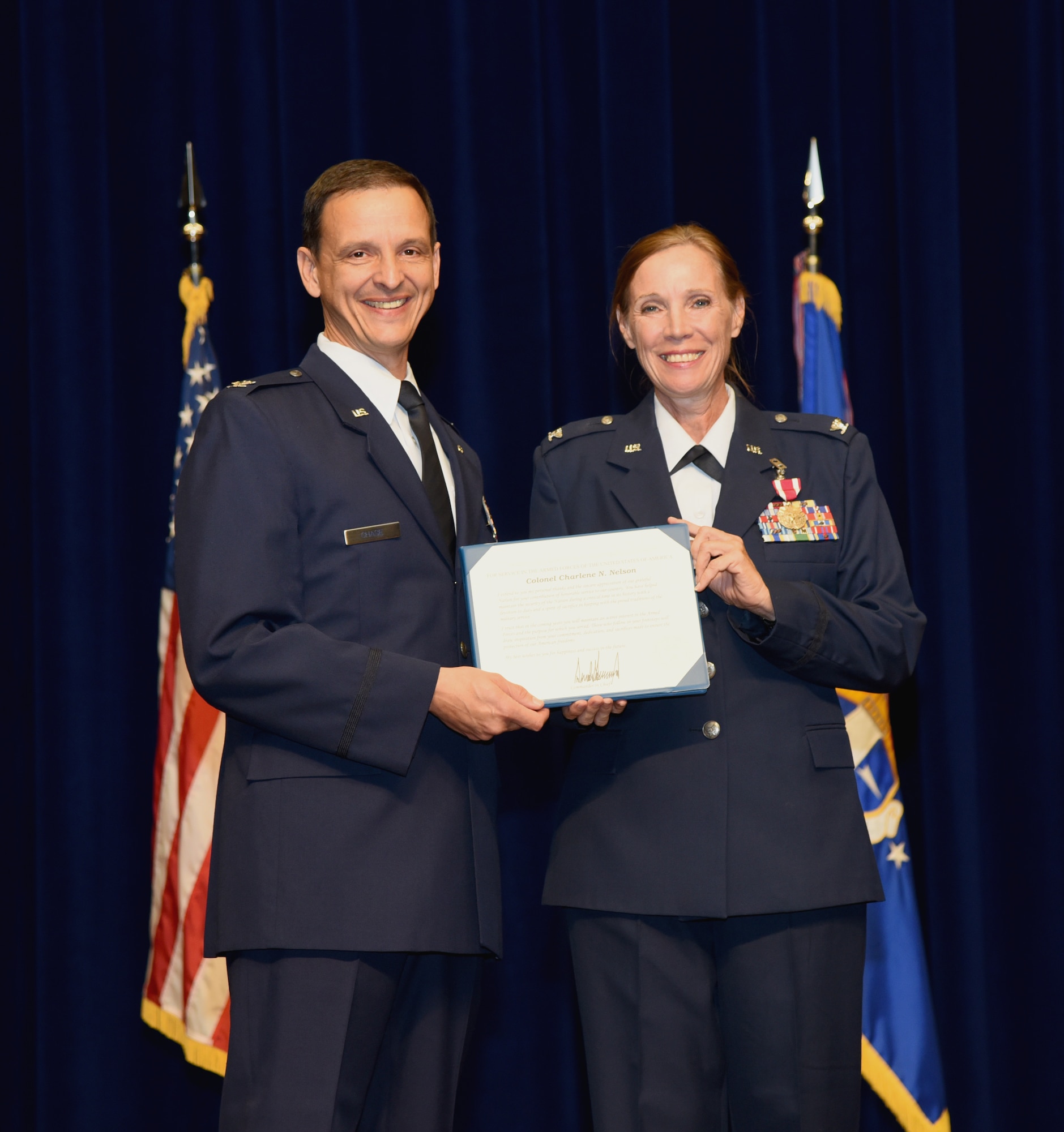 Colonel Charlene Nelson retired from the Air Force Reserve  after 39 years of exemplary service to this nation.