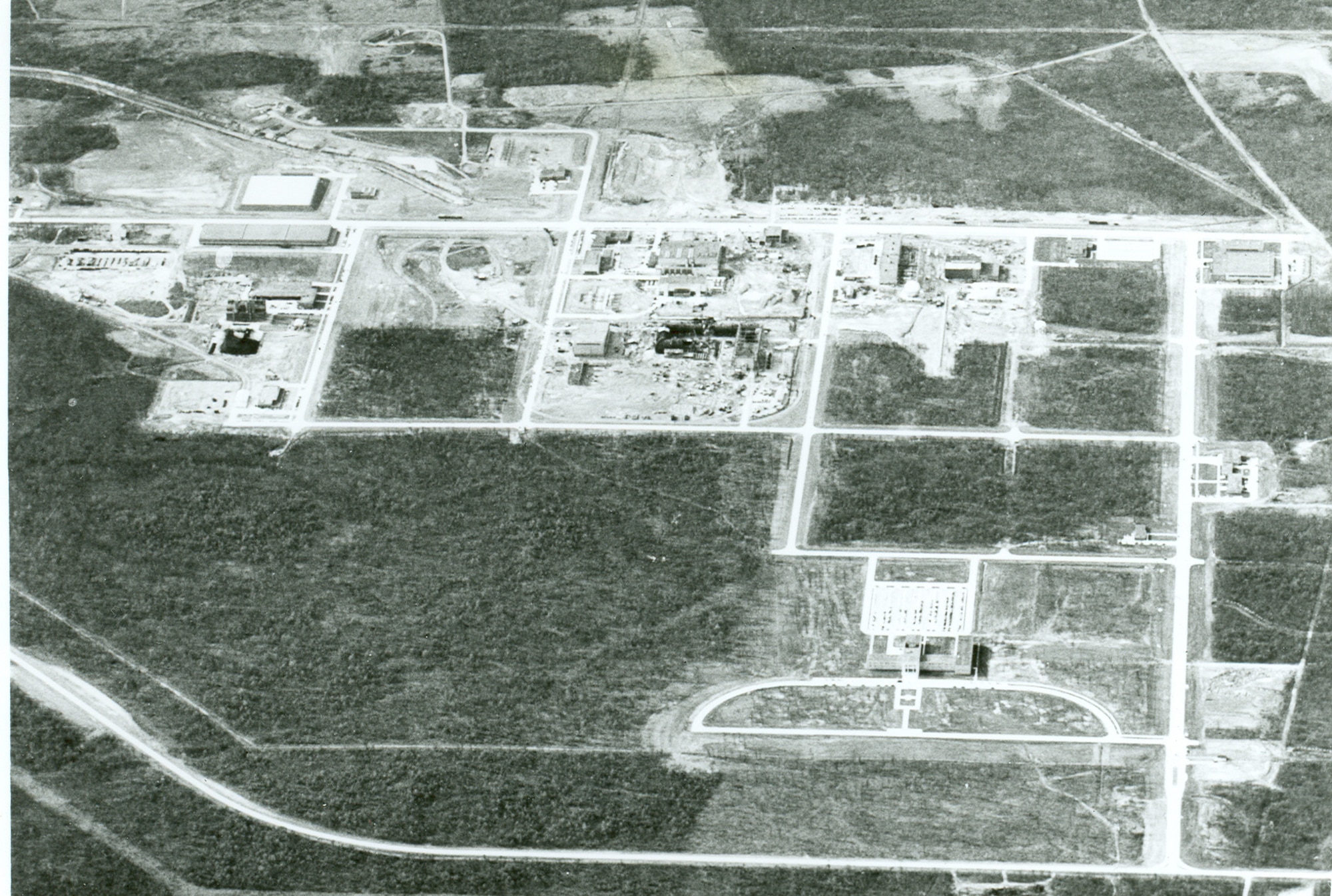 This photo shows Arnold Air Force Base as it appeared during its construction in the 1950s. During the month of October, 70 years ago, President Harry Truman signed into law the bills that allowed for the establishment of what would become Arnold Engineering Development Center, now Arnold Engineering Development Complex. (U.S. Air Force photo)