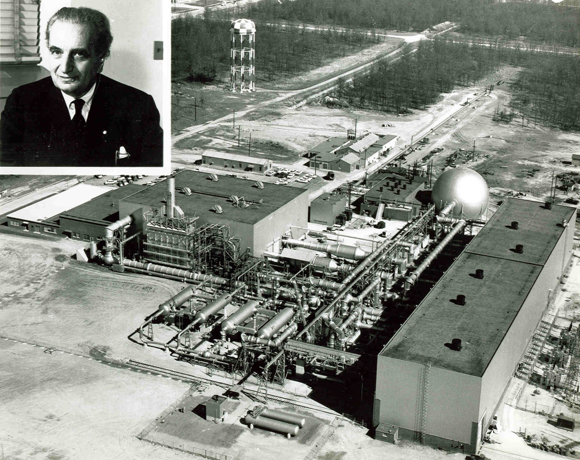 The Gas Dynamics Facility at Arnold Air Force Base was dedicated in honor of Dr. Theodore von Kármán on Oct. 30, 1959. Von Kármán helped provide the blueprint that led to the construction of Arnold Engineering Development Complex at Arnold AFB. (U.S. Air Force photo)